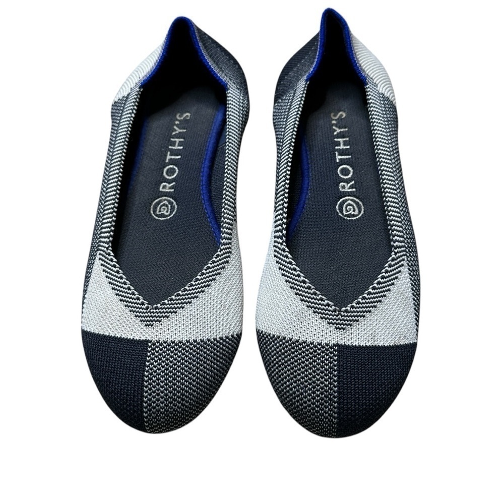 Rothy's Captoe black textile flat ballet shoes 7.5